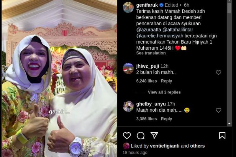 Geni Faruk, Pamer Foto Bareng Mamah Dedeh usai Sebut Haji Thariq