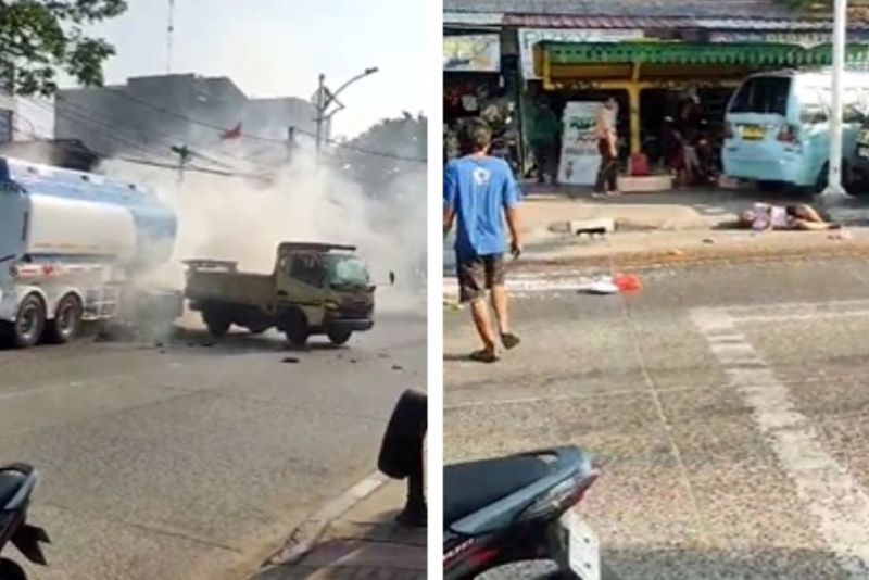 Truk Angkut BBG Tabrak 5 Kendaraan di Tanjung Priok