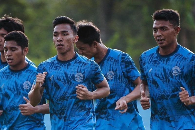 Sesi latihan Arema FC jelang lawan Persija Jakarta