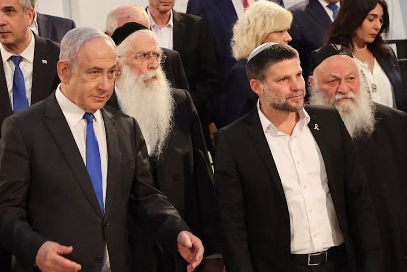 Perdana Menteri Israel Benjamin Netanyahu dan Menteri Keuangan Bezalel Smotrich