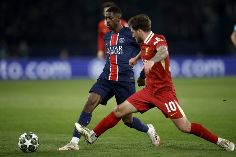 Aksi Ousmane Dembele saat bertandang melawan Livepool di Liga Champions 2024/2025