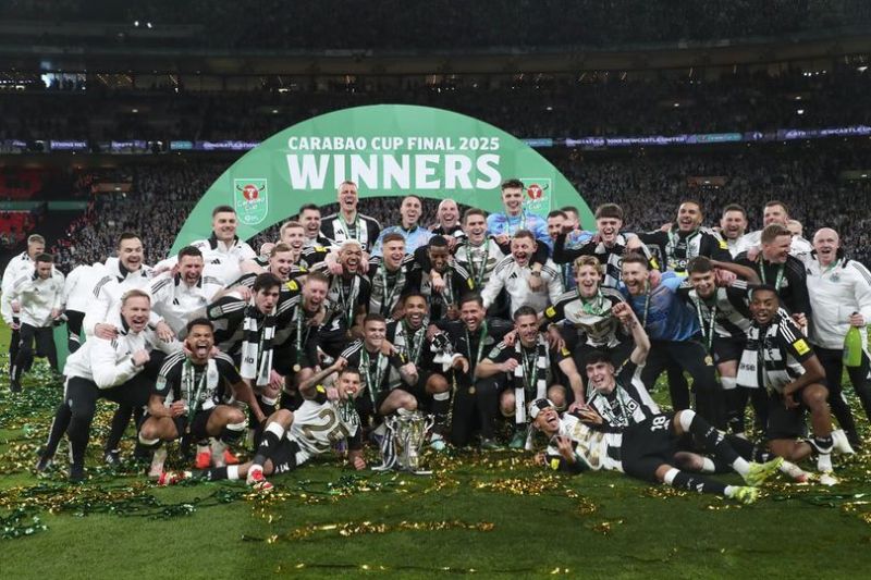 Newcastle United, juara Carabao Cup 2024/2025 (c) AP Photo/Scott Heppell