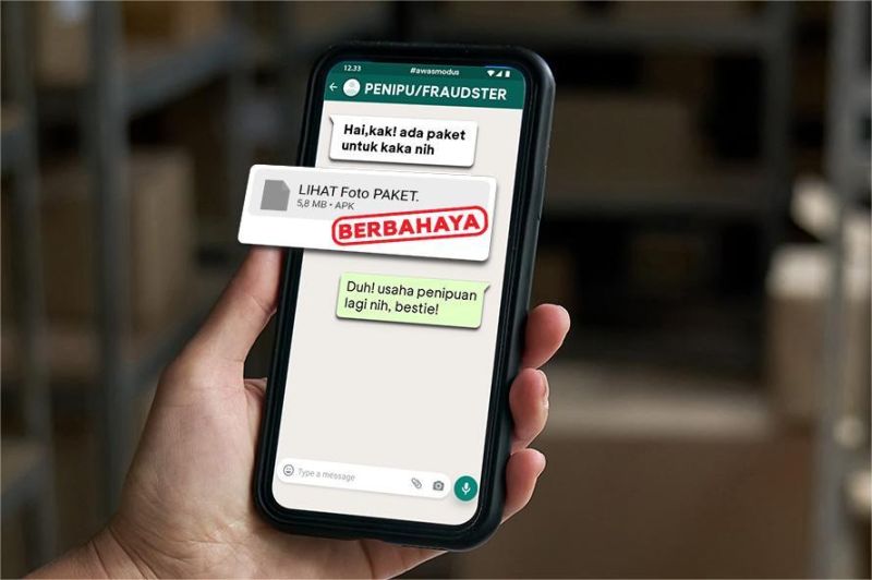 penipuan digital lewat file APK dan korban tertipu menggunakan ponsel