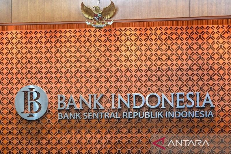 Logo Bank Indonesia (BI) Jakarta. ANTARA FOTO/Rivan Awal Lingga/rwa/am.