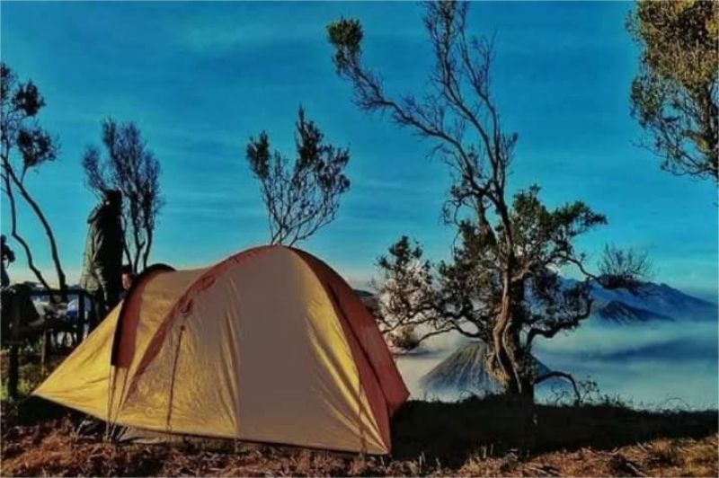 spot camping estetik di Gunung Bromo dengan pemandangan matahari terbit