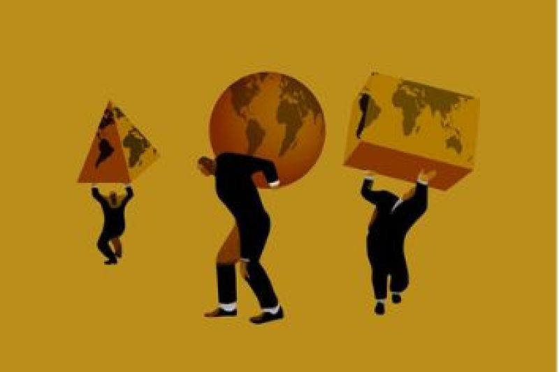 Ilustrasi manusia yang sedang memikul beban hidup