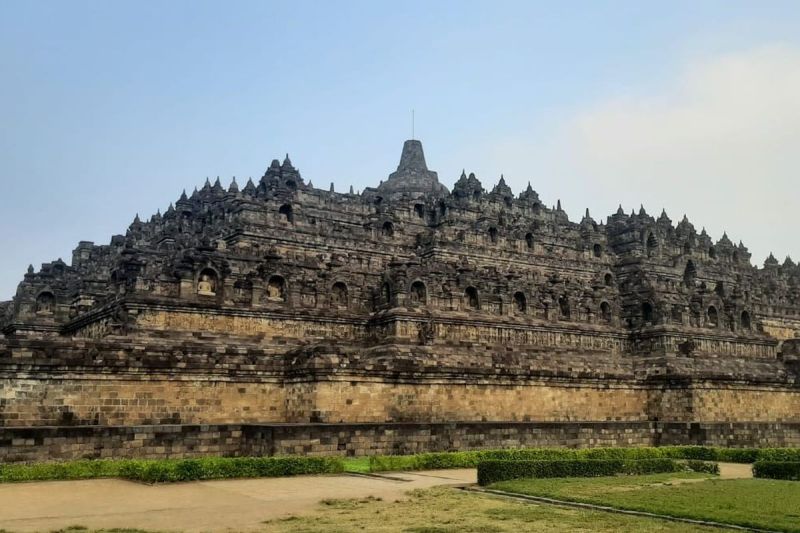 Suasana Candi Borobudur yang terletak di Magelang, Jawa Tengah.(KOMPAS.com/ERWIN HUTAPEA)
