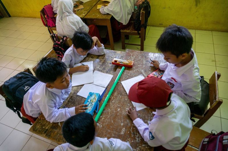 Ilustrasi anak SD, ilustrasi SPMB(WIKIMEDIA COMMONS/GALERI EGA)