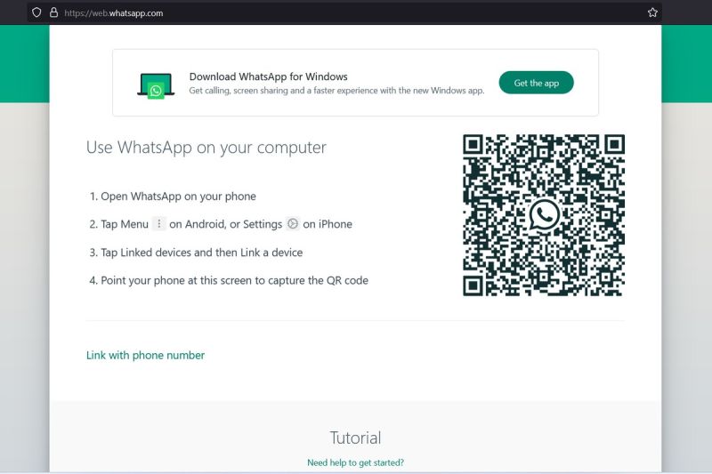 Ilustrasi cara login WhatsApp Web dengan kode QR.(KOMPAS.com/Zulfikar Hardiansyah)