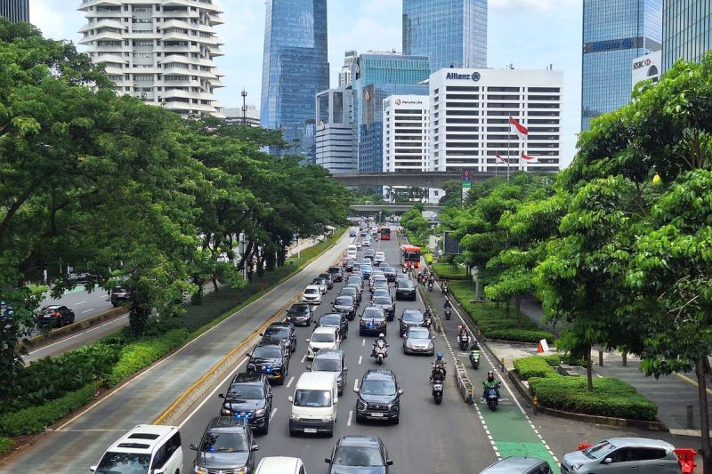 Dishub DKI Jakarta tiadakan car free day (CFD) Sudirman-Thamrin tanggal 25 Mei 2025 akibat agenda internasional.(KOMPAS.com/RAMA PARAMAHAMSA)