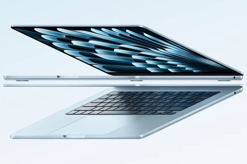 MacBook Air M4 2025 dengan warna baru sky blue.(Apple)