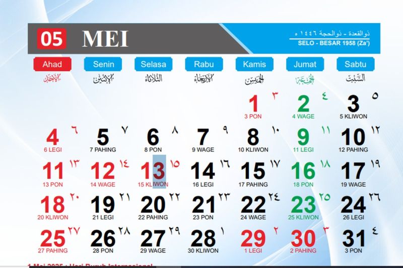 Hari Senin, 12 Mei 2025 merupakan tanggal merah hari libur nasional memperingati Hari Raya Waisak. (simbi.kemenag.go.id)