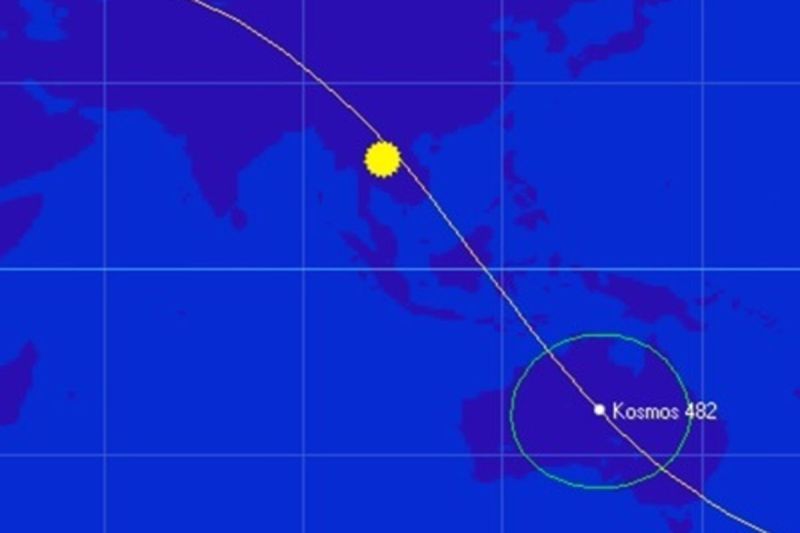 Lintasan Kosmos 482 di Indonesia. BRIN ungkapkan beberapa wilayah yang berpotensi kejatuhan sampah antariksa Kosmos 482.(BRIN)
