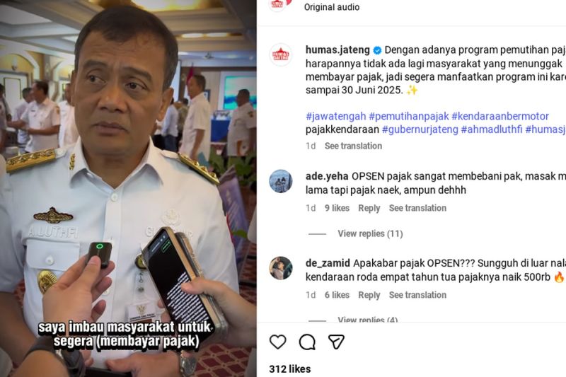 Gubernur Jawa Tengah imbau masyarakat manfaatkan program pemutihan pajak kendaraan di Jateng.(Tangkapan layar)