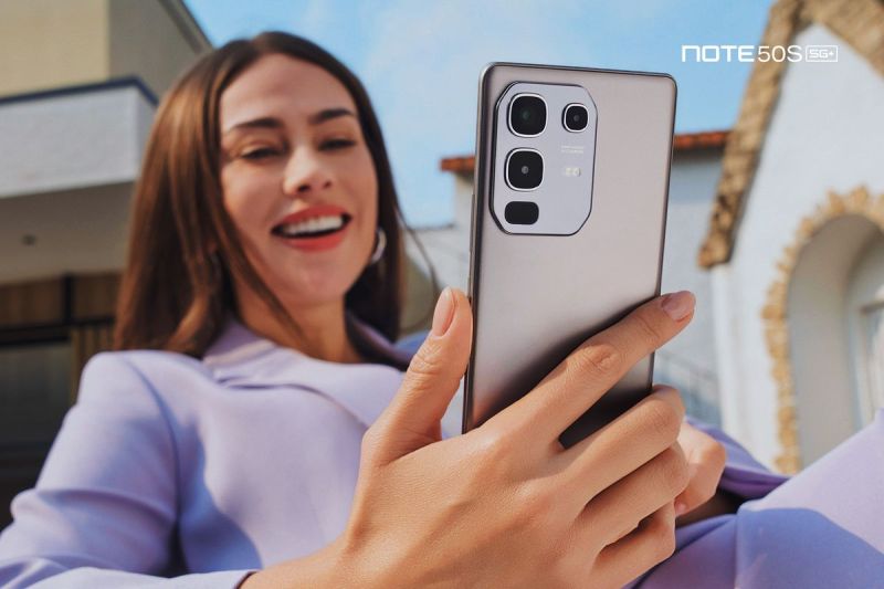 Infinix Note 50S 5G Plus resmi di Indonesia dengan chipset MediaTek Dimensity 7300 Ultimate, serta didukung memori besar hingga 16 GB (8 GB RAM + 8 GB virtual) dan penyimpanan internal 256 GB.