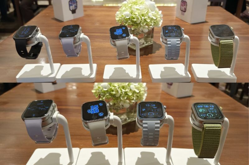 Rangkaian Huawei Watch Fit 4 Series yang terdiri dari Watch Fit 4 varian standar, dan Watch Fit 4 varian Pro. (KOMPAS.com/Marsha Bremanda)