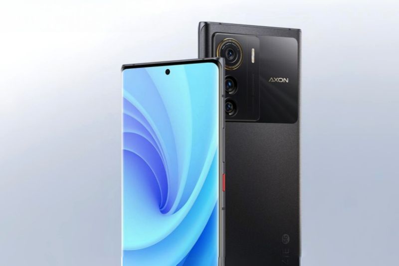 Tampilan layar depan dan belakang ZTE Axon 50 yang sudah resmi dirilis di pasar China(ZTE)