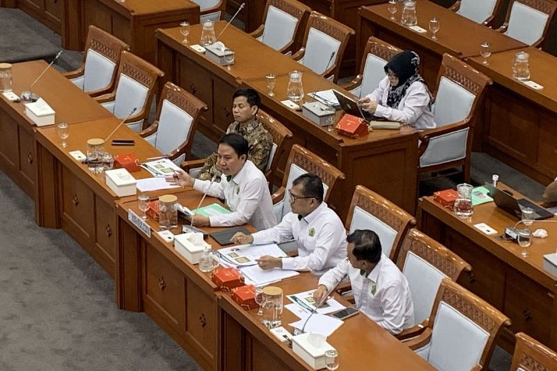 Direktur Jenderal Penyelenggaraan Haji dan Umrah (Dirjen PHU) Kementerian Agama Hilman Latief dalam rapat bersama Komisi VIII DPR RI, Senayan, Senin (19/5/2025).(KOMPAS.com/FIRDA JANATI)