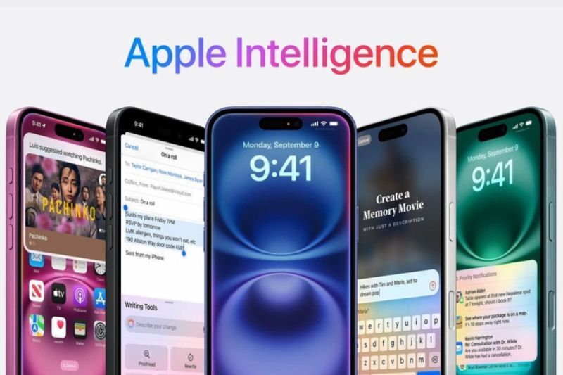Ilustrasi Apple Intelligence pada perangkat iPhone. (Phone Arena)