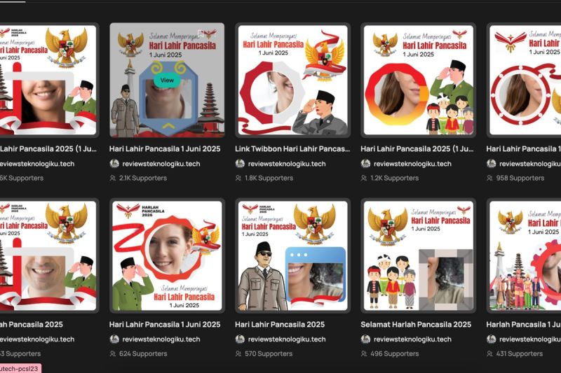 Ilustrasi Twibbon Hari Lahir Pancasila (Kompas.com/soffyaranti)