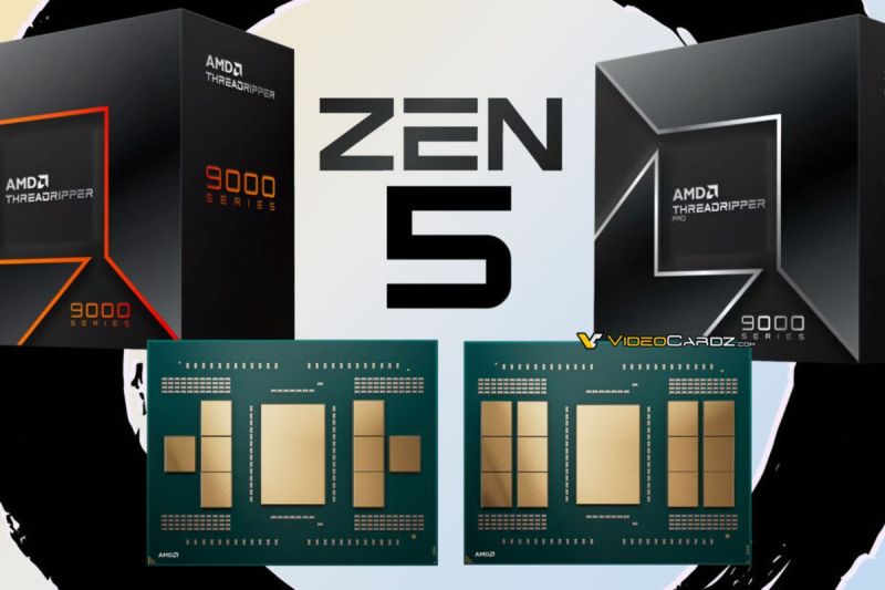 Ilustrasi prosesor AMD Threadripper 9000 Series.(Videocardz)
