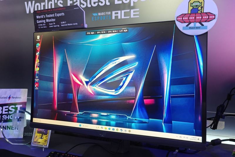 Monitor Asus ROG Strix Ace XG248QSG diumumkan di Computex 2025(Kompas.com/Lely Maulida)