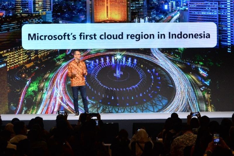 Acara peresmian cloud region pertama di Indonesia Indonesia Central di Ritz-Carlton, Pacific Place, Jakarta Selatan, Selasa (27/5/2025).(Microsoft)