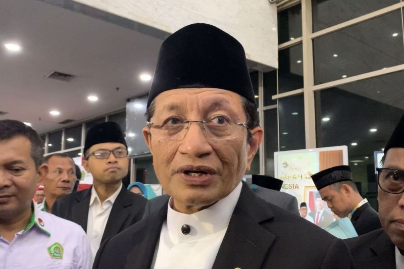 Menteri Agama (Menag) Nasaruddin Umar saat ditemui di Kantor Kementerian Agama Thamrin, Jakarta Pusat, Selasa (27/5/2025) malam.(KOMPAS.com/FIRDA JANATI)