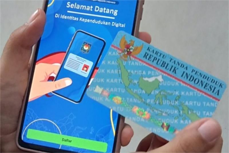 layar ponsel menampilkan tampilan KTP digital dari aplikasi IKD Dukcapil