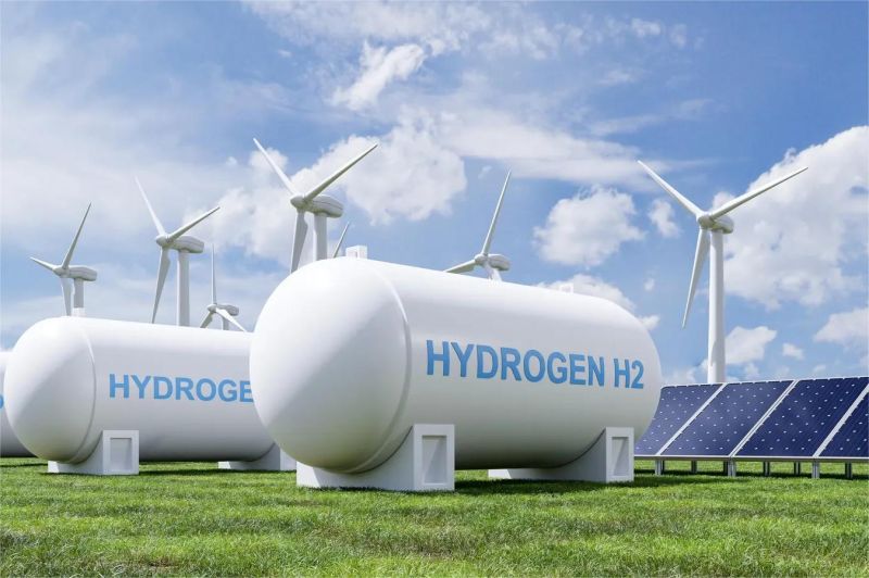 ilustrasi jaringan energi cerdas dengan turbin angin dan panel surya