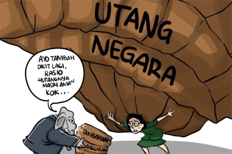 utang negara Indonesia meningkat tajam dan beban fiskal makin berat