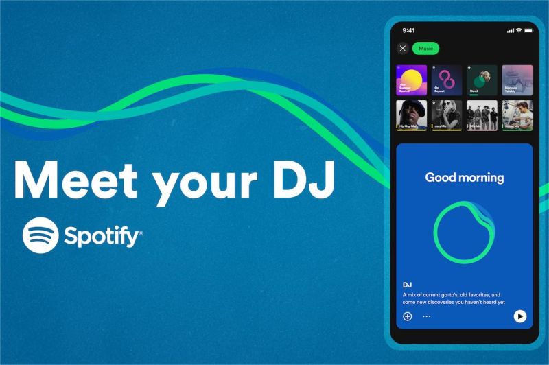 ilustrasi fitur AI DJ Spotify menyesuaikan musik dengan aktivitas pengguna