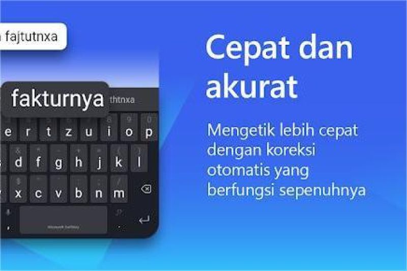 ilustrasi keyboard AI dengan fitur prediksi teks otomatis sesuai gaya menulis