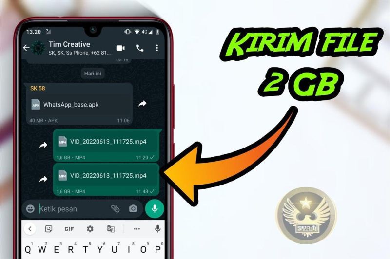 ilustrasi fitur WhatsApp terbaru dengan tampilan progress bar kirim file besar