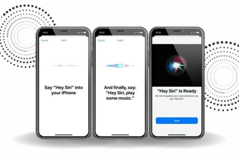 ilustrasi penggunaan Siri generasi baru di iPhone dengan perintah suara tanpa sentuhan