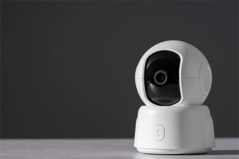kamera CCTV pintar buatan lokal dengan tampilan aplikasi peringatan di ponsel