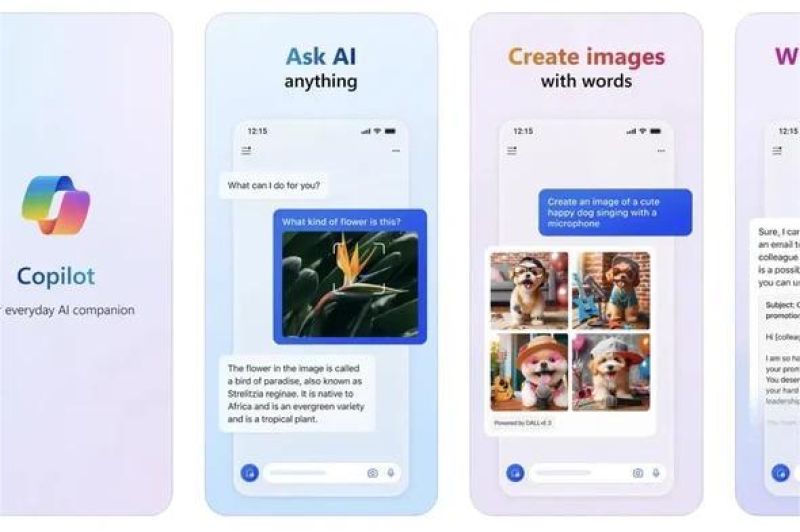 ilustrasi Copilot AI Microsoft versi mobile di smartphone pengguna