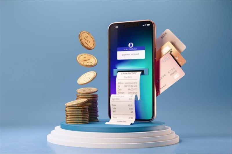 ilustrasi transaksi perbankan digital melalui smartphone
