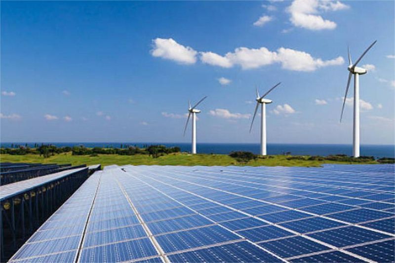 kincir angin dan panel surya sebagai sumber energi terbarukan di Eropa