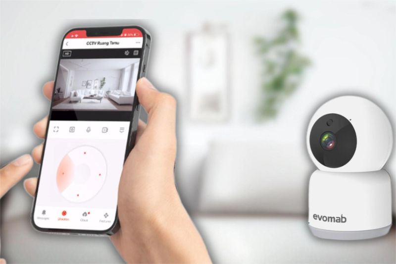 perangkat smart home seperti kamera dan speaker dengan simbol gembok terbuka