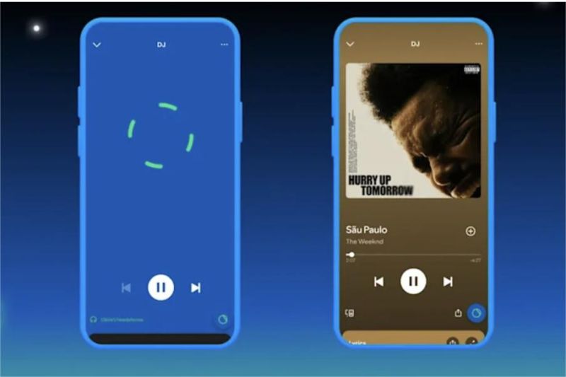 tampilan fitur DJ AI Spotify berbahasa Indonesia dengan playlist rekomendasi otomatis