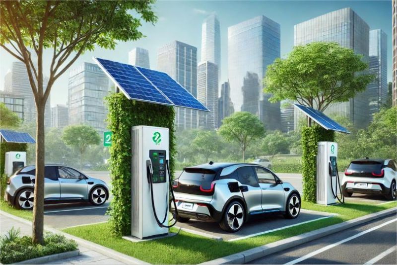 ilustrasi transportasi ramah lingkungan berbasis energi terbarukan di Jerman
