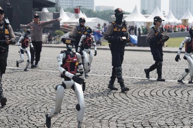 Polri Pamerkan Robot Humanoid pada Persiapan Hari Bhayangkara ke-79