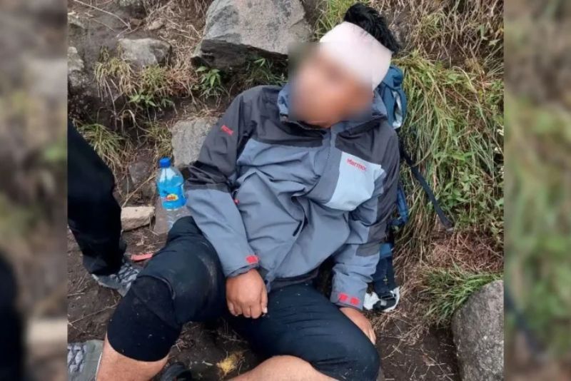 Pendaki Malaysia Terjatuh di Jalur Rinjani Kepala Diperban