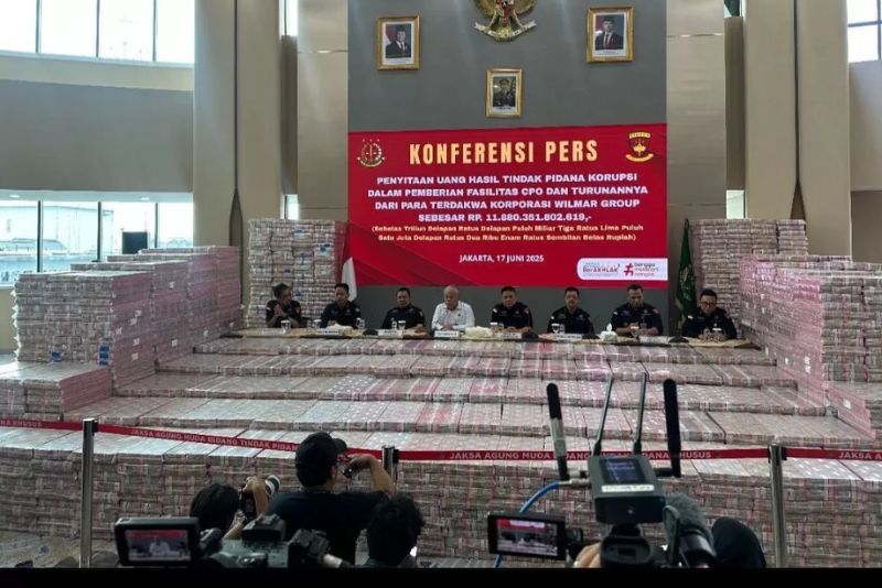 Penampakan Uang Triliunan Sitaan Kejagung dari Kasus Ekspor CPO