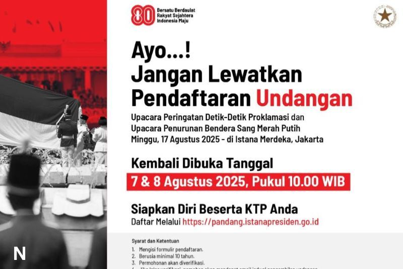 Antusiasme Tinggi, Istana Kembali Buka Pendaftaran Peserta Upacara HUT Ke-80 RI
