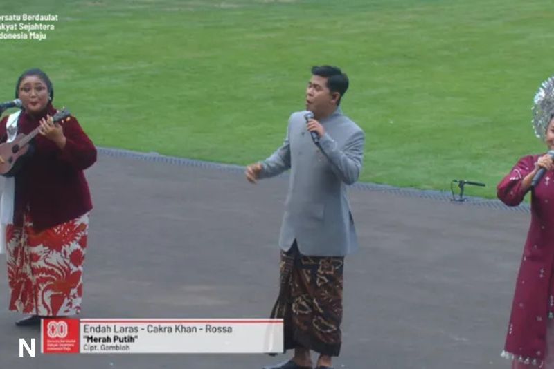 Pertunjukan Meriah Lagu Kebangsaan di Istana Merdeka dalam Peringatan HUT RI ke-80