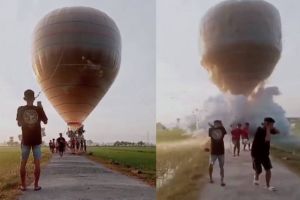 Balon Udara Berekor Petasan Meledak di Ponorogo