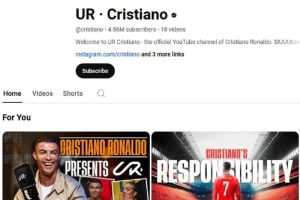 Cristiano Ronaldo meluncurkan channel YouTube resmi miliknya