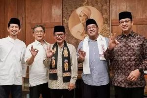 Kembali Berkunjung Pramono-Doel-Anies Kompak Pose 3 Jari